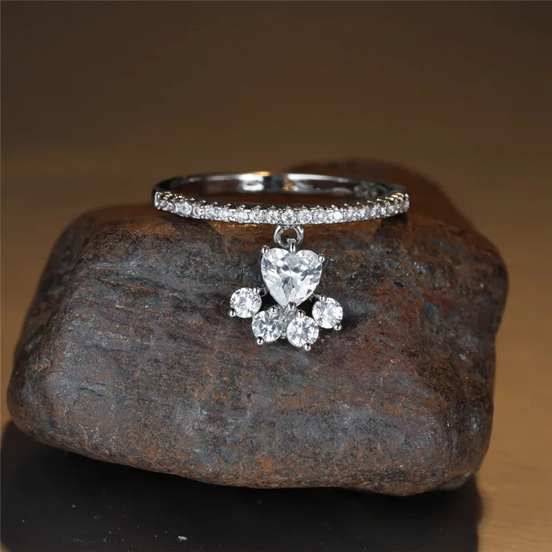 Hjerte Pote Vintage Ring – Guld & Sølv Tone