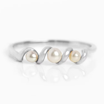 Stablet Ferskvandsperle Ring