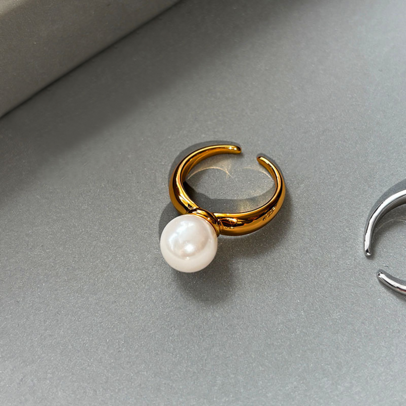 Vintage Perle Geometrisk Ring