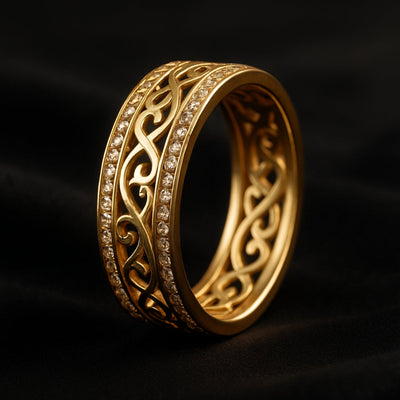 Elegant gylden ring Hohloha Hellera – luksusaccessory til alle anledninger
