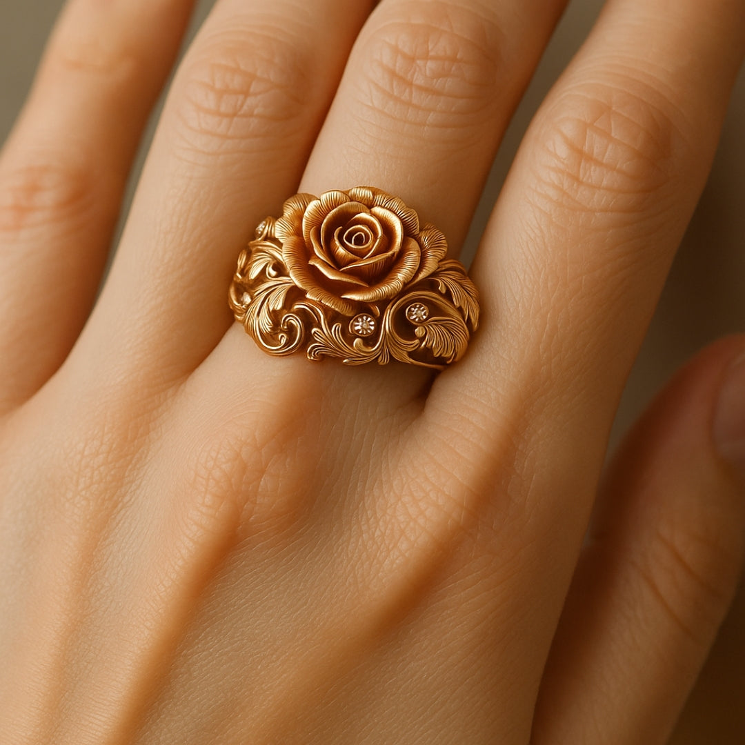 Gylden Blomster Ring