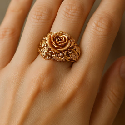 Gylden Blomster Ring