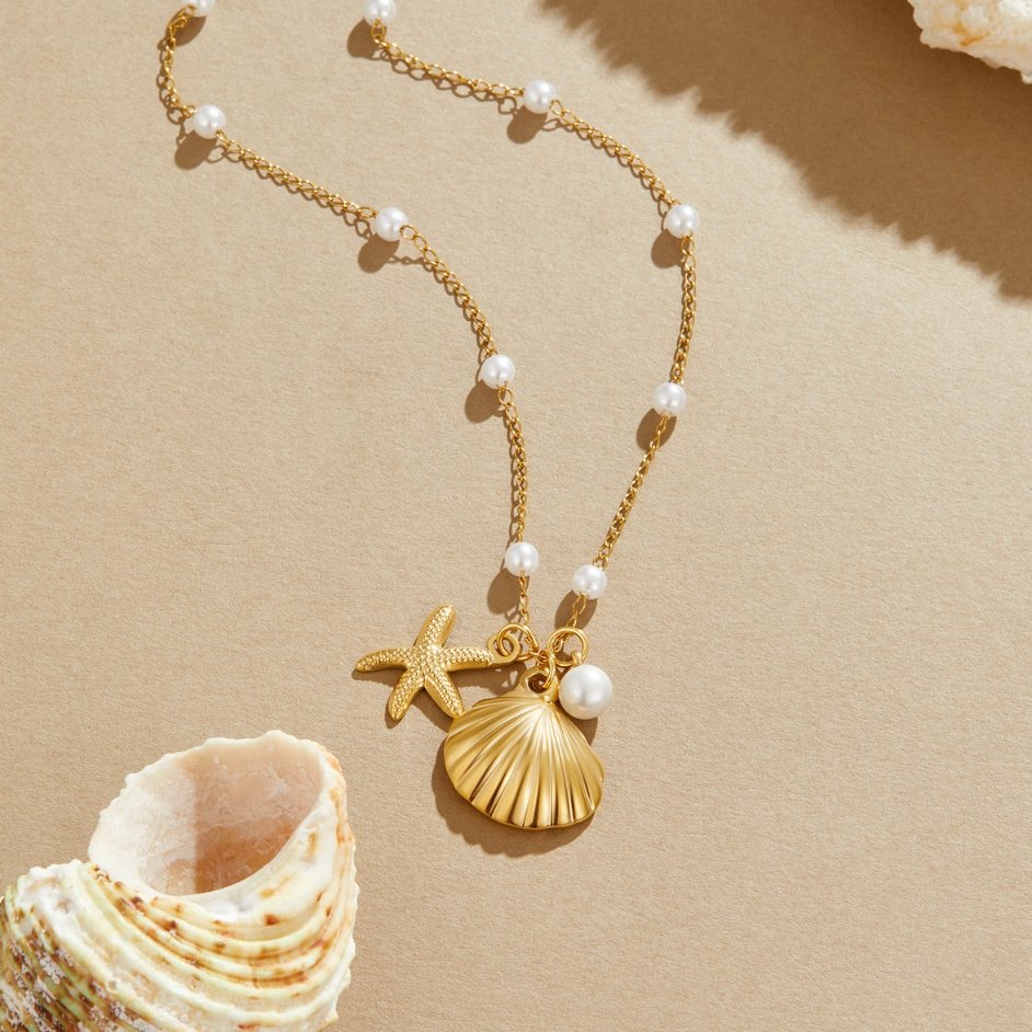 Aria Shell Charm Halskæde