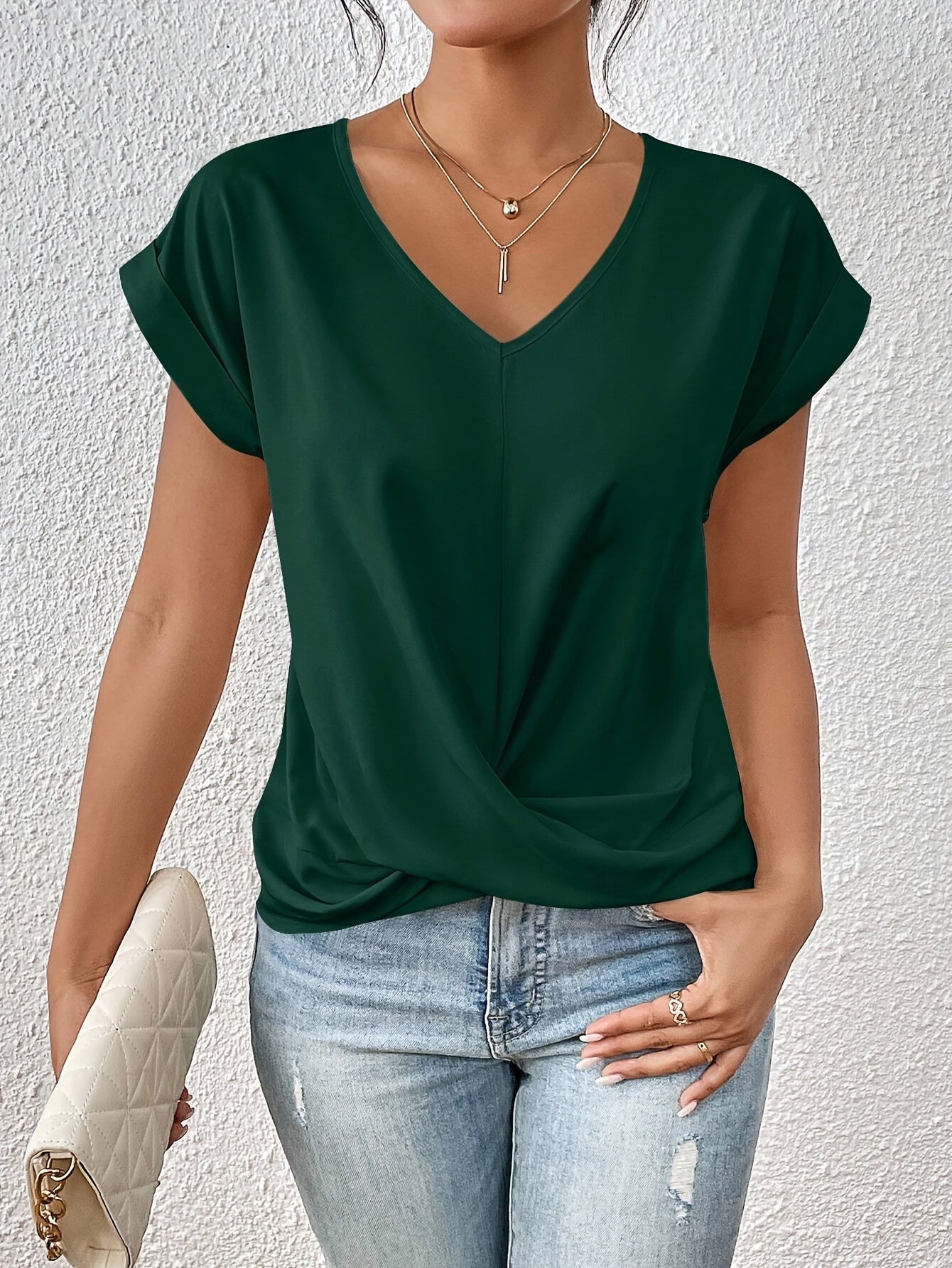 Cleo™ | Casual T-shirt med sweetheart halsudskæring