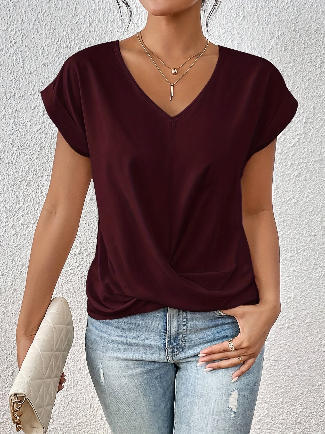 Cleo™ | Casual T-shirt med sweetheart halsudskæring