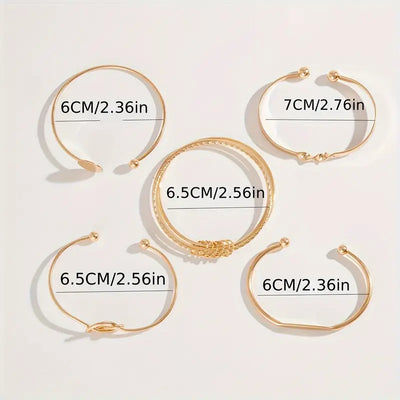 Elegant Knotted Armbånd Sæt i Guld