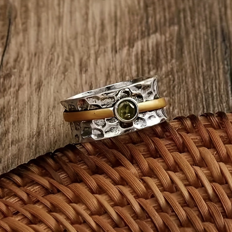 Elegant grøn zirkonia-ring