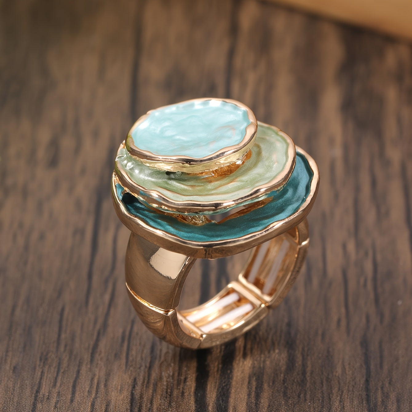 Boho Tre-lags Emalje Ring