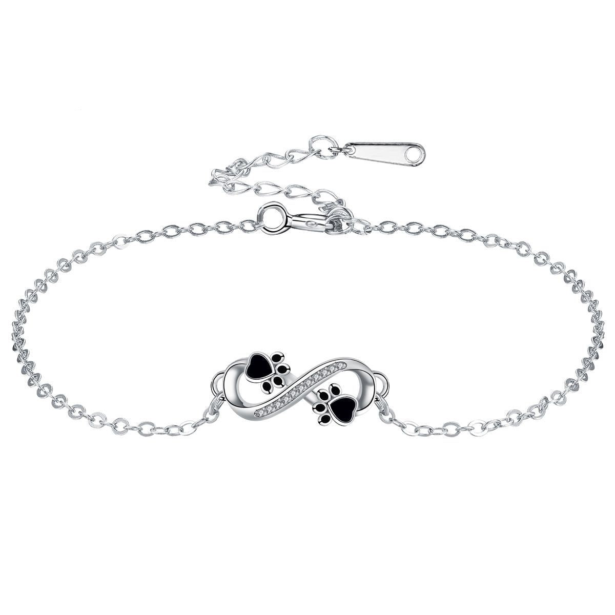 Uendelig Pote Charm Armbånd med Funklende Zirkonia