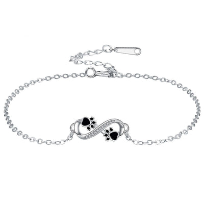 Uendelig Pote Charm Armbånd med Funklende Zirkonia