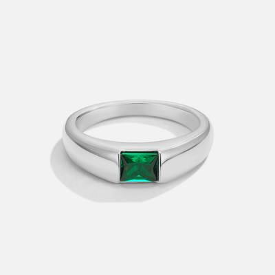 Ember Sølv & Smaragd Ring