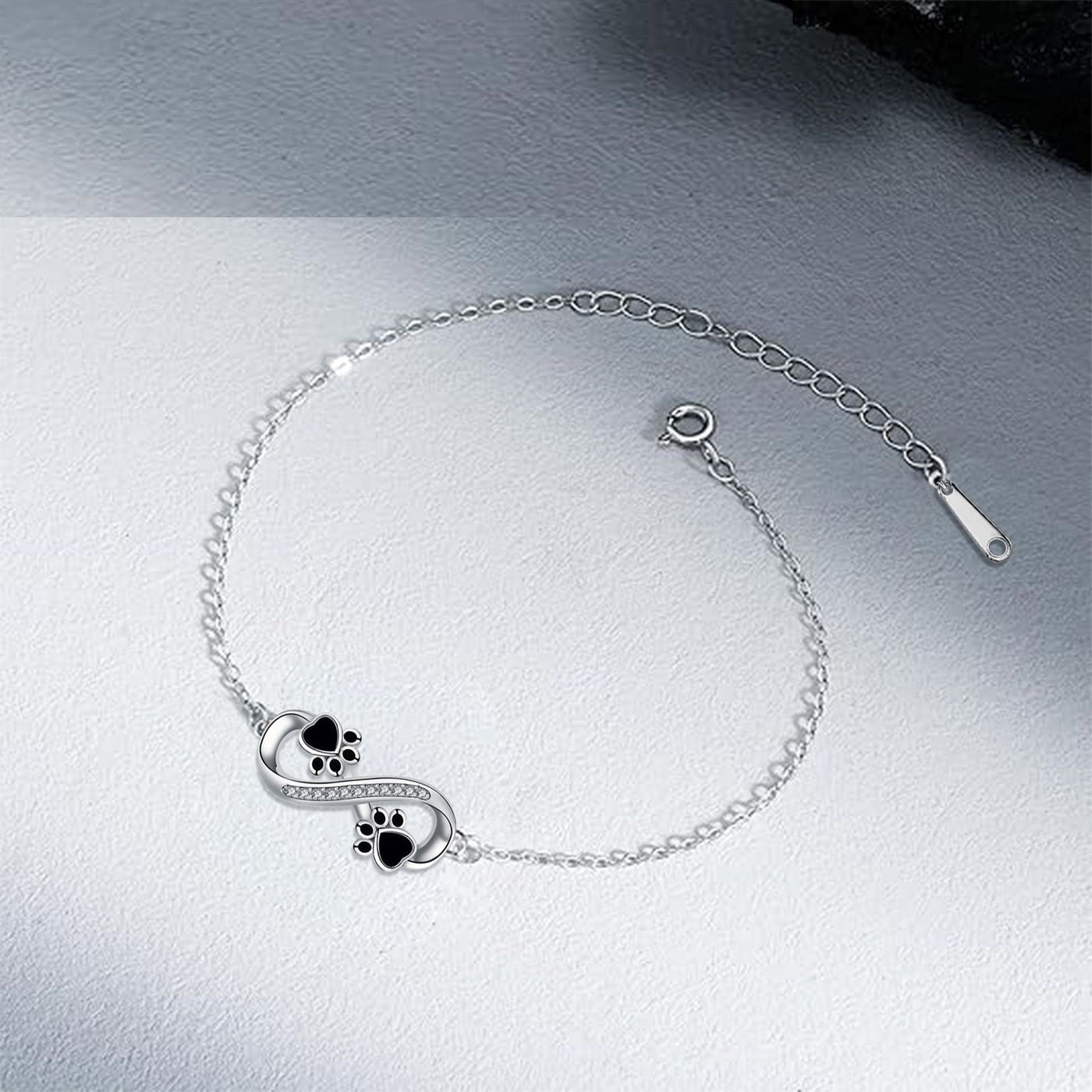Uendelig Pote Charm Armbånd med Funklende Zirkonia