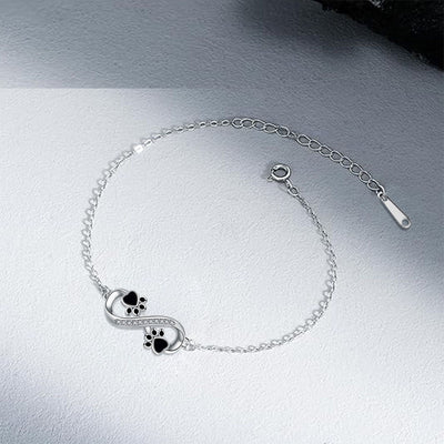 Uendelig Pote Charm Armbånd med Funklende Zirkonia