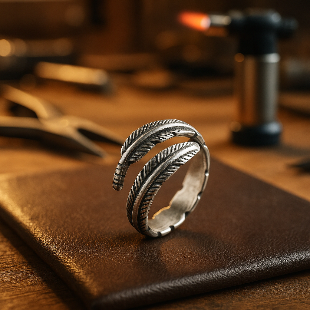 Engelens Fjer Justerbar Ring
