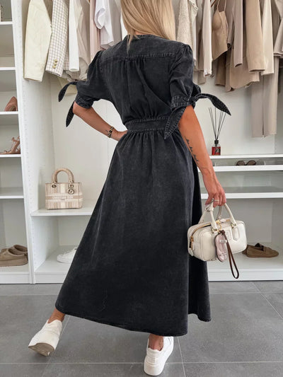 Helga™ | Glowing Denim Dress