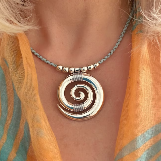 Vintage Spiral Sølv Halskæde