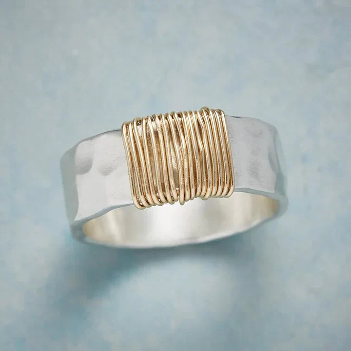 Vintage Goldfaden Ring i Sølv