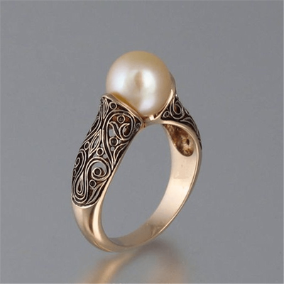 Elegant vintage ring i naturlig perle