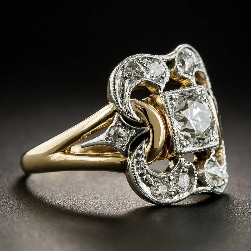 Vintage ring i guld med zircon