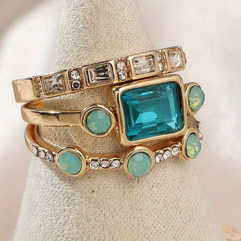 Sabrina | Vintage-ring med blå krystal