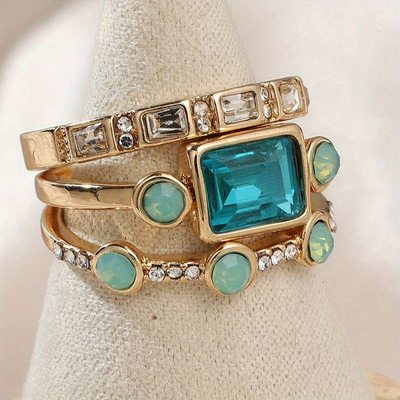 Sabrina | Vintage-ring med blå krystal