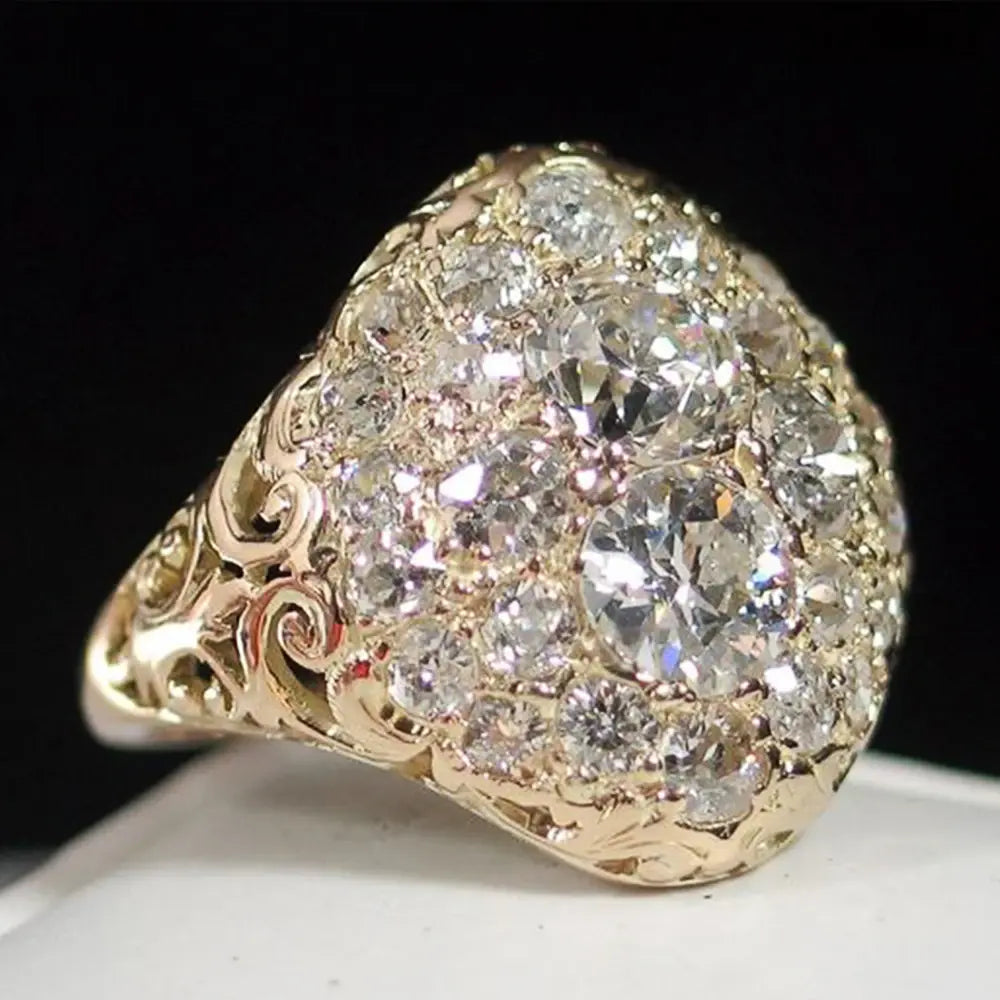 Rund Guld Vintage Diamantring