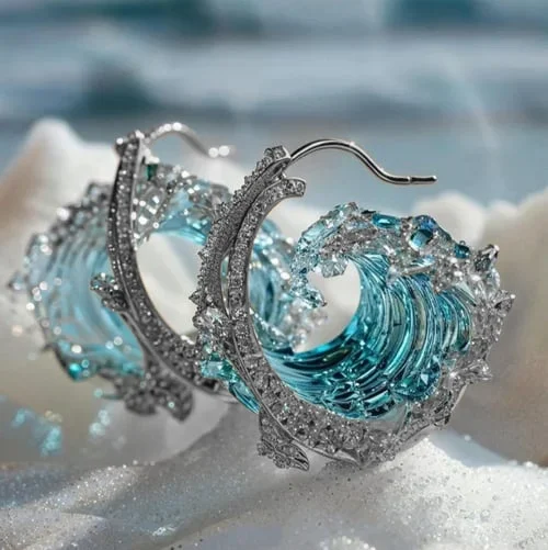 Elegante oceaniske øreringe - symbol på kærlighedens løfte