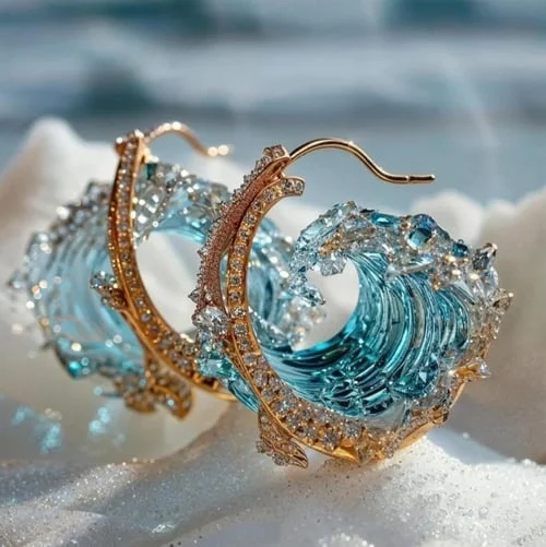 Elegante oceaniske øreringe - symbol på kærlighedens løfte