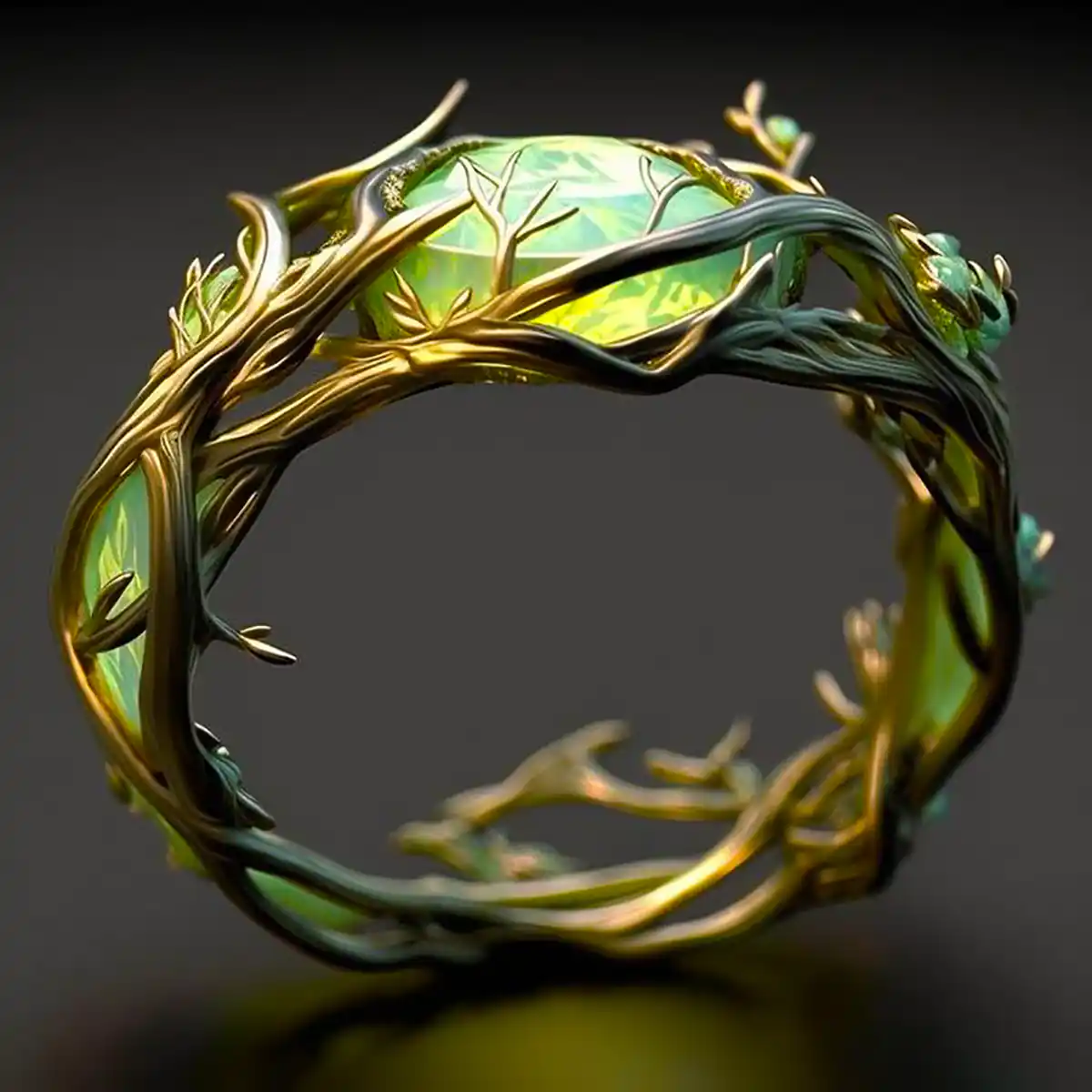Grøn Opal Natur Ring