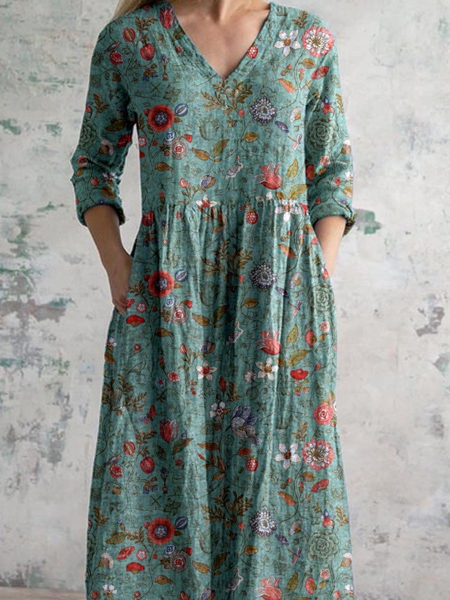 Marianne | Chic Floral Dress with V-Neck
