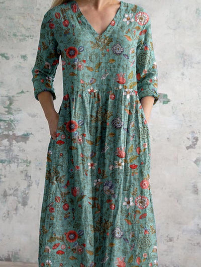 Marianne | Chic Floral Dress with V-Neck