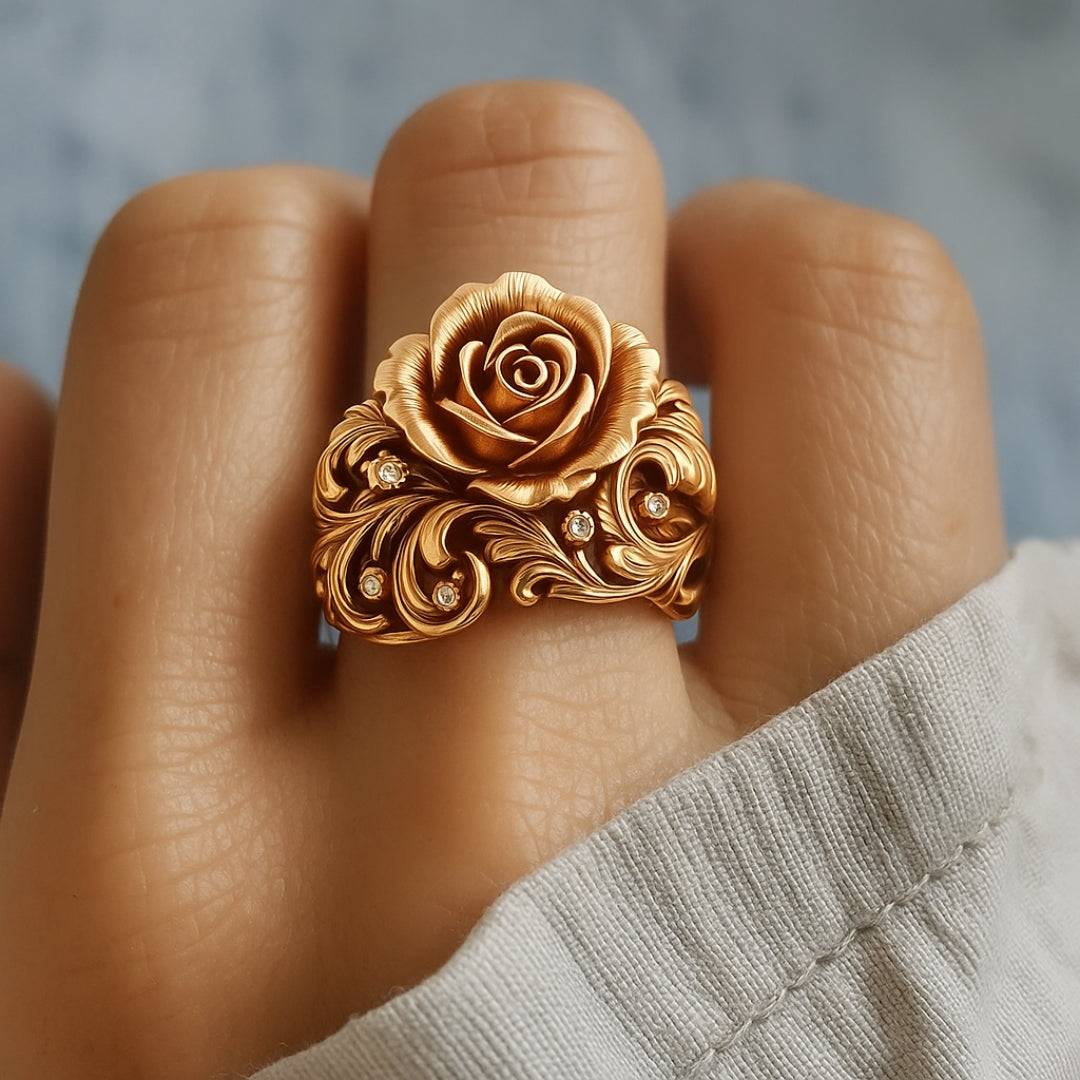 Gylden Blomster Ring