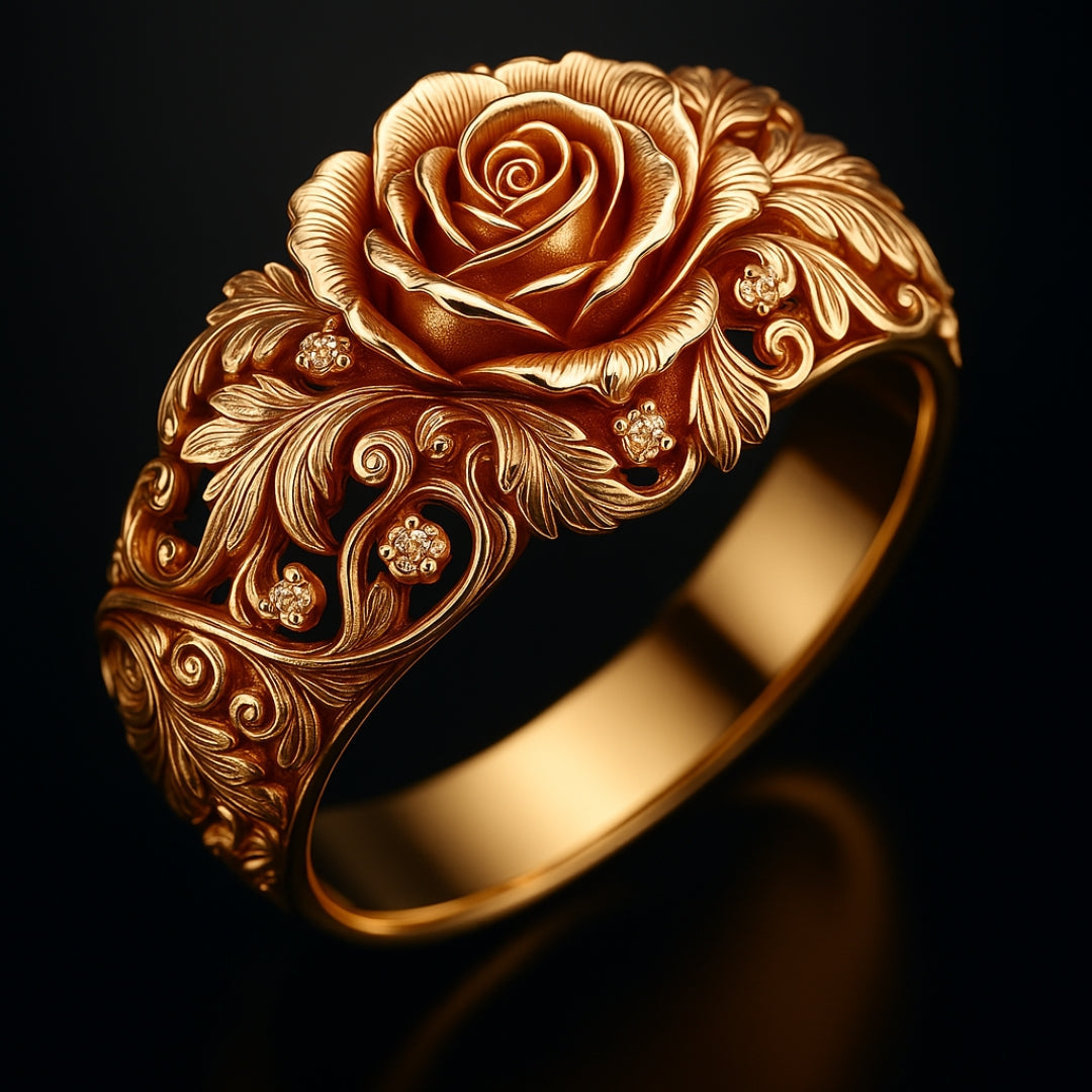Gylden Blomster Ring