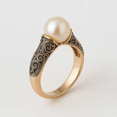 Elegant vintage ring i naturlig perle