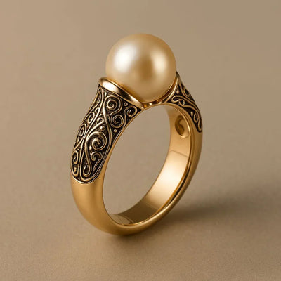 Vintage Perle Guld Ring