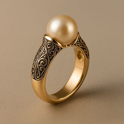 Elegant vintage ring i naturlig perle