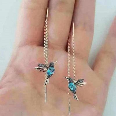 Kolibri Emalje & Zirkonia øreringe