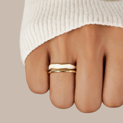 Guldbelagt Sahara Ring med Lag