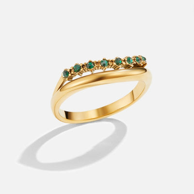 Mary - Smaragdgrøn, lagdelt ring