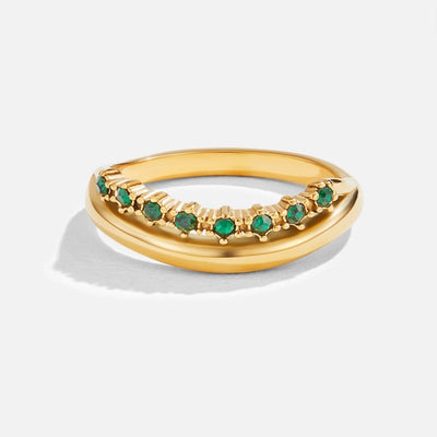 Mary - Smaragdgrøn, lagdelt ring
