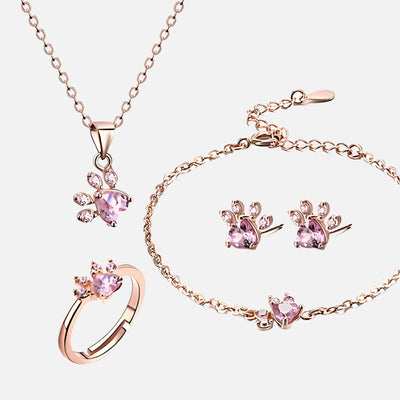 Rose Paw Love Set – 4-dels Glitter Kollektion