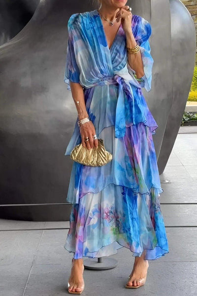 Maria | Layered Floral Maxi Dress