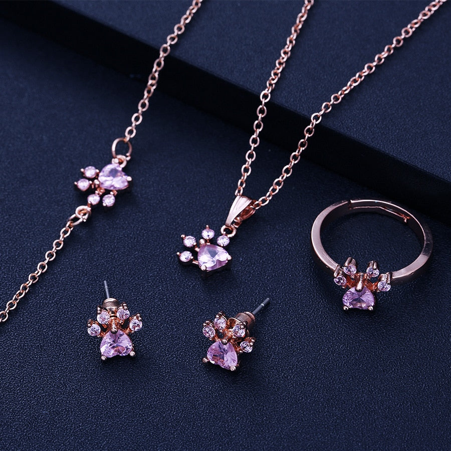 Rose Paw Love Set – 4-dels Glitter Kollektion