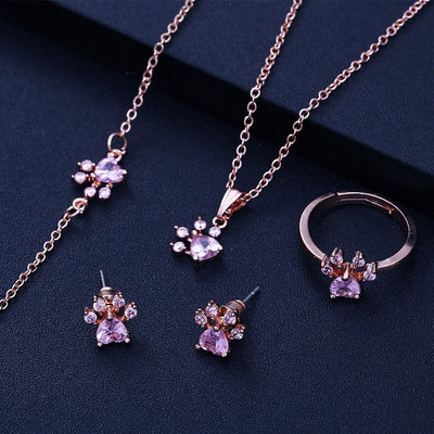 Rose Paw Love Set – 4-dels Glitter Kollektion