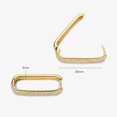 Store Pavé Creoler i Guld