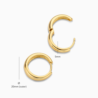 Guld Rue Statement Hoop Øreringe