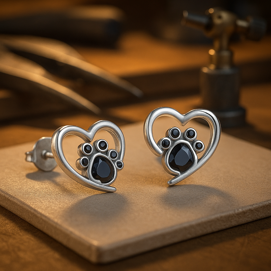 Hjerte Pote Stud Øreringe – Chic & Søde