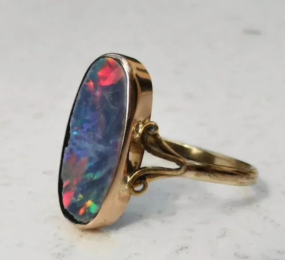 Vintage farverig opalring