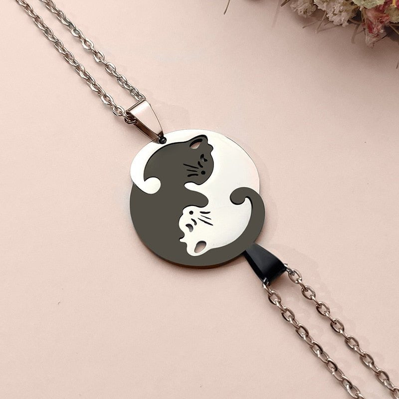 Yin Yang Kat Halskæde